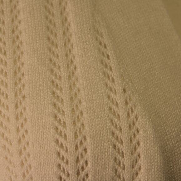 Karen Scott White Ribbed Knit Open Front Cardigan Sweater Size Large Very Good - Picture 2 of 6